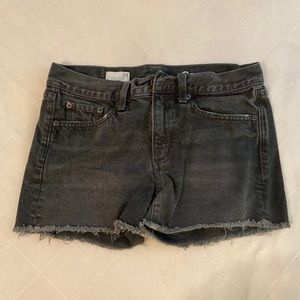 Black denim shorts